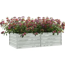 Krukor & odlingslådor - Living Odlingslåda upphöjd galvaniserat stål 160x80x45 cm silver
