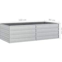 Krukor & odlingslådor - Living Odlingslåda upphöjd galvaniserat stål 160x80x45 cm silver