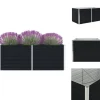 Krukor & odlingslådor - Living Odlingslåda 160x80x45 cm galvaniserat stål antracit