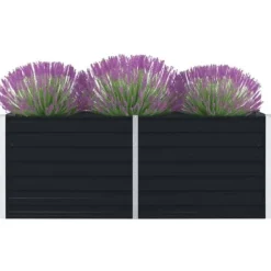 Krukor & odlingslådor - Living Odlingslåda 160x80x45 cm galvaniserat stål antracit