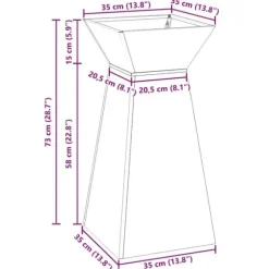 Kubiskt växtställ i antracit - Modern växtdisplay för inomhus & utomhus | Färg: Antracit | Storlek: 35x35x73 cm