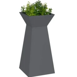 Kubiskt växtställ i antracit - Modern växtdisplay för inomhus & utomhus | Färg: Antracit | Storlek: 35x35x73 cm