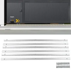 Kuggstänger till elektrisk skjutgrindsöppnare, 6 m (6×1 m), rostfritt stål, silver