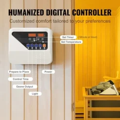 6KW Elektrisk Bastuvärmare, Spis med Digital Kontroller, för 5-9 m³ Hem Spa