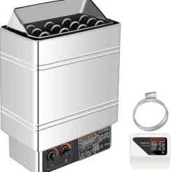 6kW hem/kommersiell väggmonterad elektrisk bastuaggregat med extern styrenhet, justerbar tid och temperatur, lätt att installera