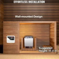 6kW hem/kommersiell väggmonterad elektrisk bastuaggregat med extern styrenhet, justerbar tid och temperatur, lätt att installera