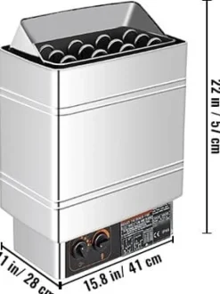 6kW hem/kommersiell väggmonterad elektrisk bastuaggregat med extern styrenhet, justerbar tid och temperatur, lätt att installera