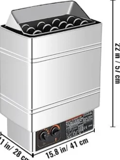 9kW hem/kommersiell väggmonterad elektrisk bastuaggregat med extern styrenhet, justerbar tid och temperatur, lätt att installera