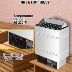9KW våt och torr elektrisk bastuvärmare, snabb uppvärmning, justerbar tid/temp