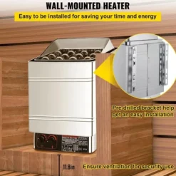 9KW våt och torr elektrisk bastuvärmare, snabb uppvärmning, justerbar tid/temp