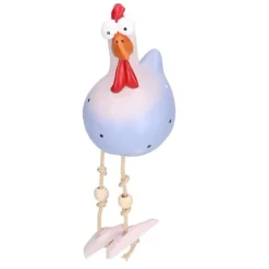 Kycklingstaty Resin Djurfigur Ornament Dekoration Hantverk för Hem Trädgård Grå