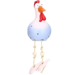 Kycklingstaty Resin Djurfigur Ornament Dekoration Hantverk för Hem Trädgård Grå