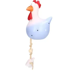 Kycklingstaty Resin Djurfigur Ornament Dekoration Hantverk för Hem Trädgård Grå