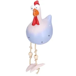 Kycklingstaty Resin Djurfigur Ornament Dekoration Hantverk för Hem Trädgård Grå