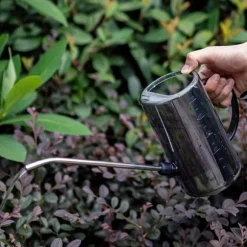 1L vattenkanna PP Helt genomskinlig inomhusväxter Vattenkanna med lång pip för trädgård Stjärngrå