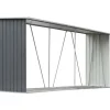 Lagermetod för trä - vidaXL - 330x84x152 cm - Galvaniserat stål - Grå - Traditionellt tak