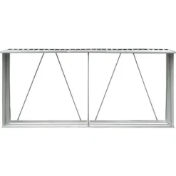 Lagermetod för trä - vidaXL - 330x84x152 cm - Galvaniserat stål - Grå - Traditionellt tak