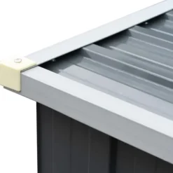 Lagermetod för trä - vidaXL - 330x84x152 cm - Galvaniserat stål - Grå - Traditionellt tak