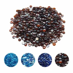 10LBS Eldglas 3/4-tums, Eldstadsglasstenar för Eldstad, Rik Amber Färg