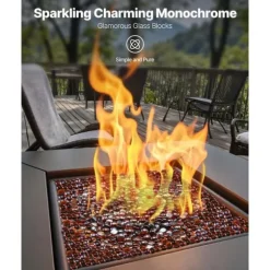 10LBS Eldglas 3/4-tums, Eldstadsglasstenar för Eldstad, Rik Amber Färg