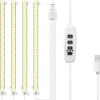 LED Plant Grow lights - Fullspektrum LED-ljus med Timerfunktion för inomhusodling, 4st LED-Lister, 33cm