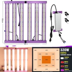 LED Växtlampa, Full Spektrum, 6500K Färgtemperatur,320W