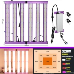 LED Växtlampa, Full Spektrum, 6500K Färgtemperatur,320W