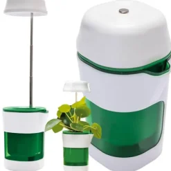 LED Växtlampa med Självvattnande Kruka – Fullspektrum Växtbelysning