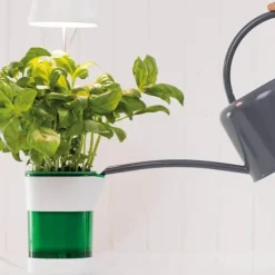 LED Växtlampa med Självvattnande Kruka – Fullspektrum Växtbelysning