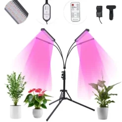 LED Växtlampa, 30W Effekt, 10 Dimmbara Nivåer, Justerbar Stativhöjd