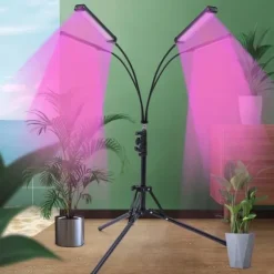 LED Växtlampa, 30W Effekt, 10 Dimmbara Nivåer, Justerbar Stativhöjd