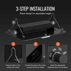 LED Växtlampa, 150W Full Spektrum Dimbar, Högavkastande Samsung 2B1B Dioder för inomhusodling, Fröplantor och Blomning.