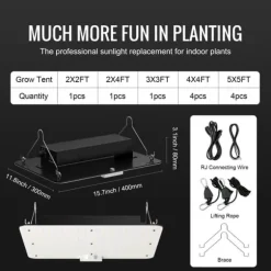 LED Växtlampa, 150W Full Spektrum Dimbar, Högavkastande Samsung 2B1B Dioder för inomhusodling, Fröplantor och Blomning.
