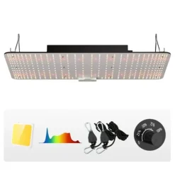 LED Växtlampa, 200W Full Spektrum Dimbar, Hög Avkastning Samsung Dioder för Inomhusodling, Fröplantor och Blomning.