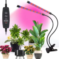 LED-lampa för odling av växter, fullspektrumblomning med klämmjustering