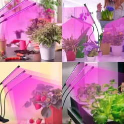 LED-lampa för odling av växter, fullspektrumblomning med klämmjustering