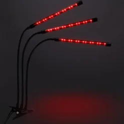 LED-växtlampa 60 dioder TIMER 24 W för hemmaodling utan nätadapter