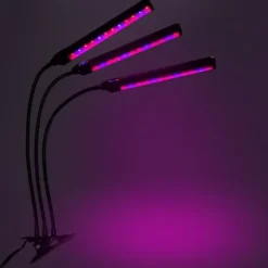 LED-växtlampa 72 dioder TIMER 25W hemmaodling med nätadapter