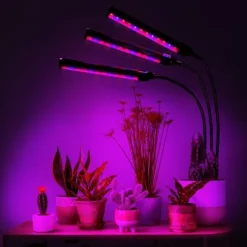 LED-växtlampa 72 dioder TIMER 25W hemmaodling med nätadapter