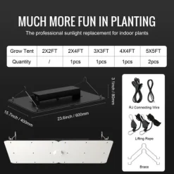 LED-växtlampa, fullspektrum, justerbar ljusstyrka,300W