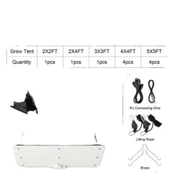 LED-växtlampa, fullspektrum, justerbar ljusstyrka,150W