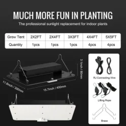 LED-växtlampa, fullspektrum, justerbar ljusstyrka,150W