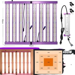 LED-växtljus, fullspektrum, dimmbara kontroller,480W