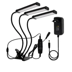 LED-växtljus, Fullspektrum, Dimbar Tidtagning, 12V Adapter 60W