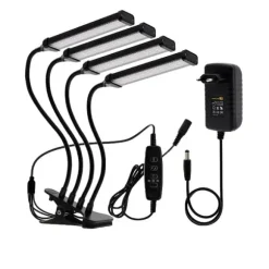 LED-växtljus, Fullspektrum, Dimbar Tidtagning, 12V Adapter 80W