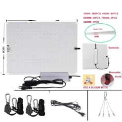 LED-växtljus, kvantum solliknande fullspektrum, växtfabriker växthus,1200WMAX IR UV Pro