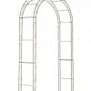 Lenz Antique Brown Metal Rose Arch - 264 cm High Climbing Trellis for Gardens