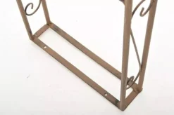 Lenz Antique Brown Metal Rose Arch - 264 cm High Climbing Trellis for Gardens