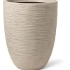 Låg elegant vas - CAPI EUROPE - WASTE RIB NL - 46 x 58 cm - Terrazzo beige