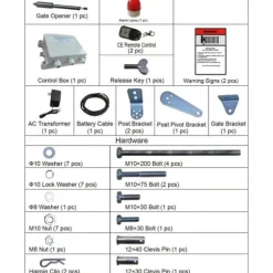 Linjära drivsystem för dörröppnare 380 kg med fjärrkontroll, 5,5 m kabel